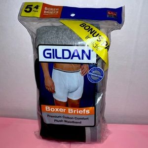 Gildan Boxer Briefs Size Small Mens Five Pack Black White and Gray